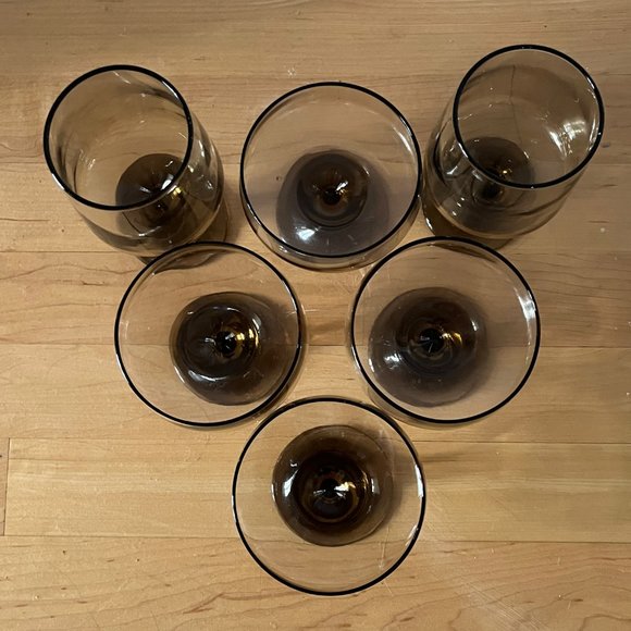 Vintage Libbey Tawny Coupe Set of 4 - Plus 2 Tall Water Goblets - Picture 5 of 5